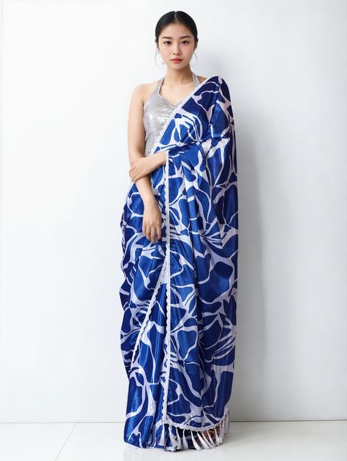 women printed casual wear saree with blouse - 22076040 - Very Small Image - 1