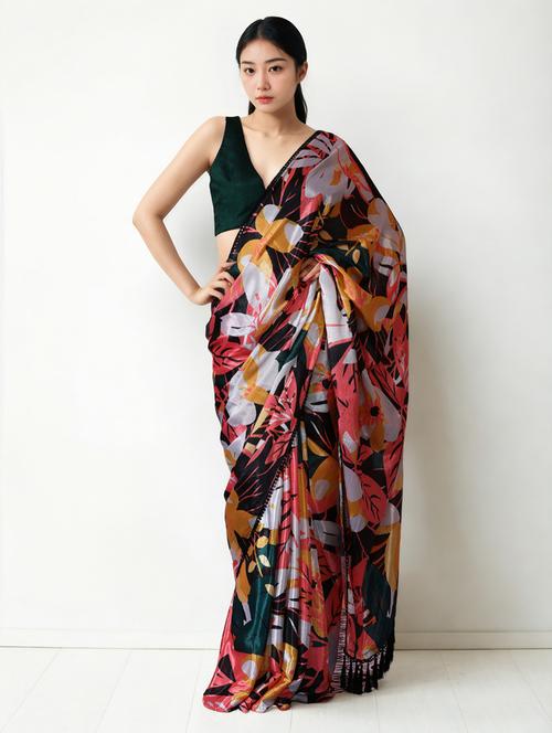 women printed casual wear saree with blouse - 22076066 - Very Small Image - 1