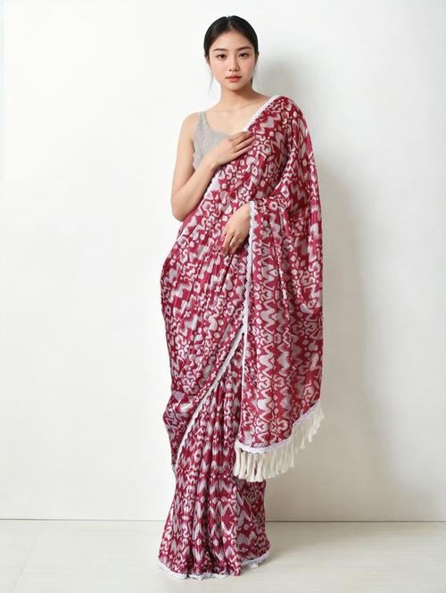 women printed casual wear saree with blouse - 22076086 - Very Small Image - 1