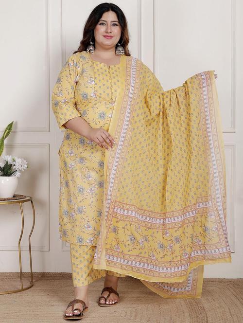 women floral printed three quarter sleeve kurta pant with dupatta set - 22076553 - Very Small Image - 1