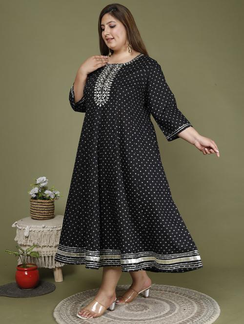 women plus size printed three quarter sleeve dress - 22076777 - Very Small Image - 1