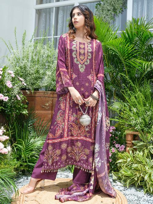 women printed long sleeve kurta pant with dupatta set - 22076992 - Very Small Image - 1