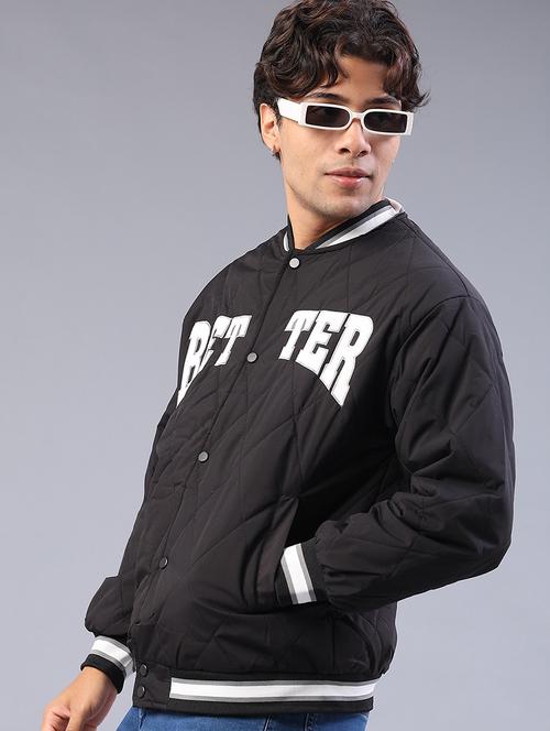 men typographic long sleeve regular fit puffer jacket - 22077475 - Very Small Image - 1