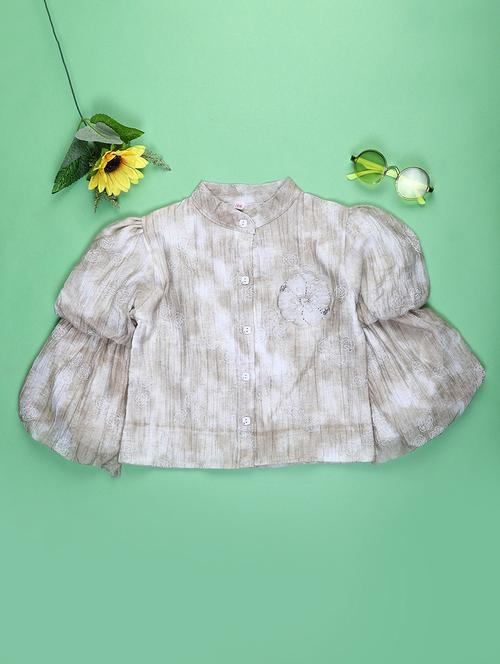 girls self desigend puff sleeve top - 22077519 - Very Small Image - 1