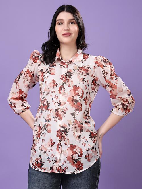 multi colored georgette regular shirt - 22077609 - Very Small Image - 1