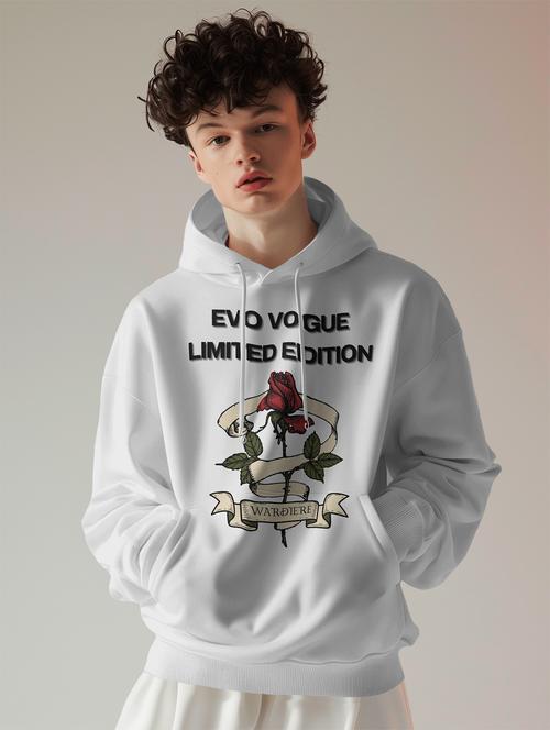 men front print long sleeve hooded sweatshirt - 22079149 - Very Small Image - 1