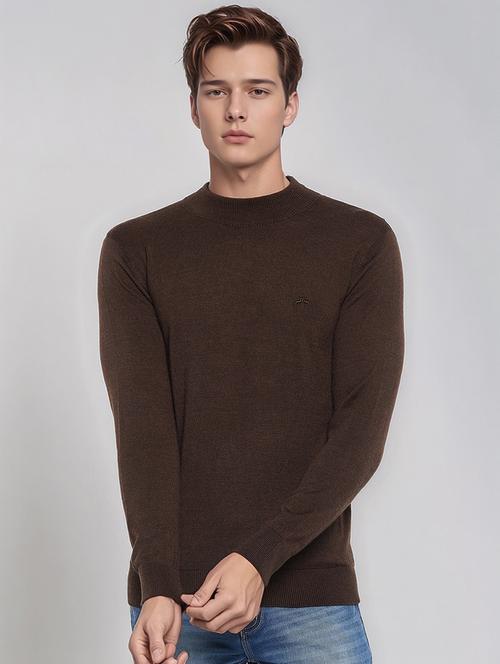 men solid long sleeve slim fit pullover - 22079241 - Very Small Image - 1