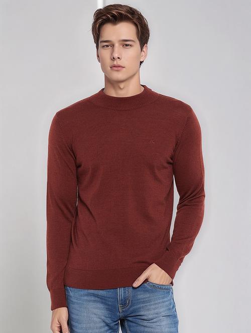 men solid long sleeve slim fit pullover - 22079248 - Very Small Image - 1