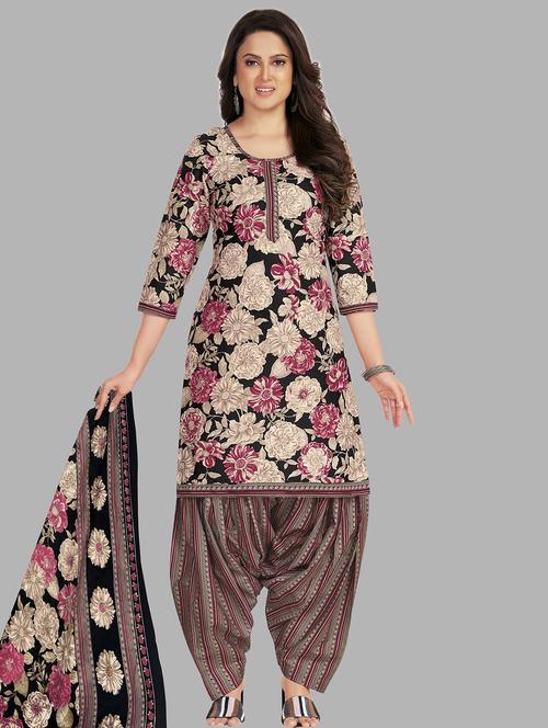 women floral printed unstitched salwar suit set - 22079478 - Very Small Image - 1