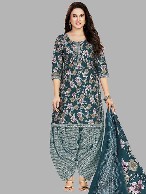 women floral printed unstitched salwar suit set - 22079479 - Very Small Image - 1