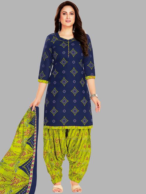 women printed unstitched salwar suit set - 22079494 - Very Small Image - 1