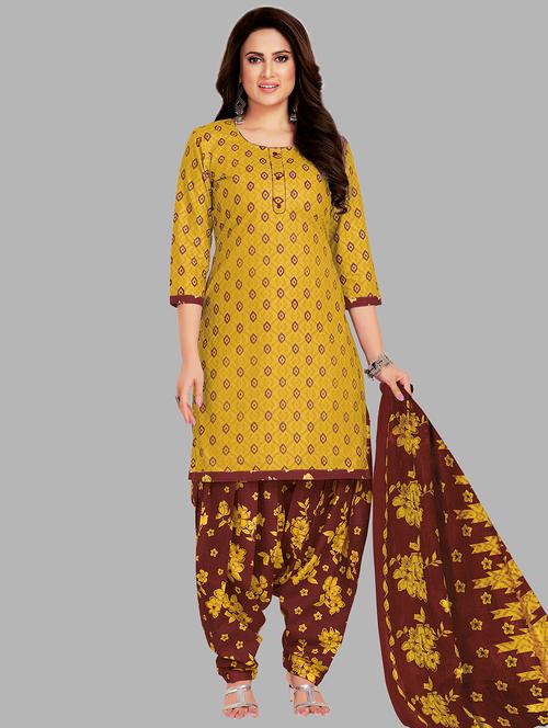women printed unstitched salwar suit set - 22079497 - Very Small Image - 1