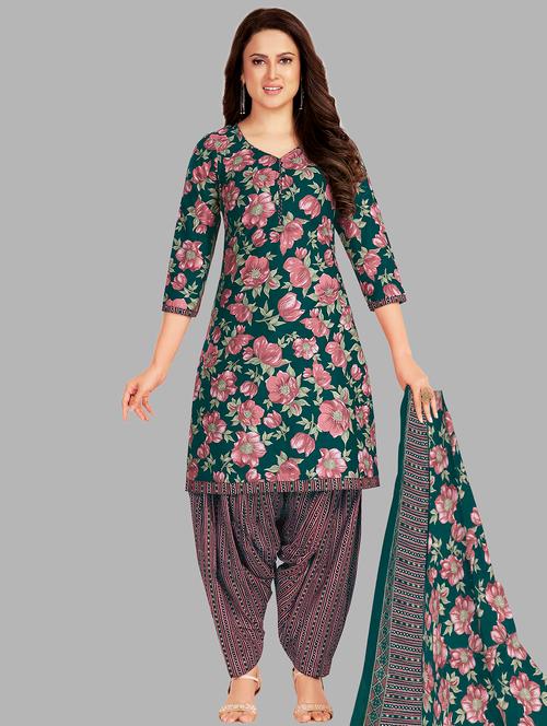 women floral printed unstitched salwar suit set - 22079521 - Very Small Image - 1
