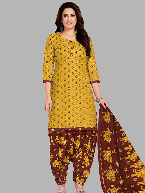women printed unstitched salwar suit set - 22079527 - Very Small Image - 1