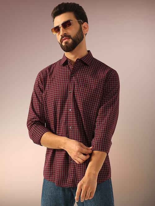 men checkered long sleeve regular fit casual shirt - 22079675 - Very Small Image - 1
