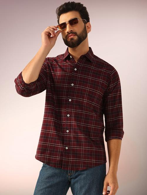 men checkered long sleeve regular fit casual shirt - 22079686 - Very Small Image - 1