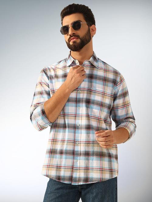 men checkered long sleeve regular fit casual shirt - 22079688 - Very Small Image - 1