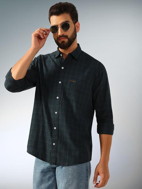 men checkered long sleeve regular fit casual shirt - 22079690 - Very Small Image - 1