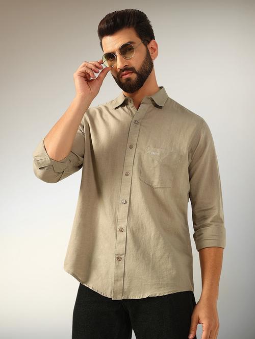 men solid long sleeve regular fit casual shirt - 22079692 - Very Small Image - 1