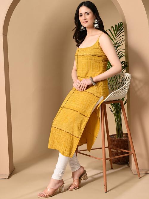 women printed sleeveless straight kurta - 22079758 - Very Small Image - 1