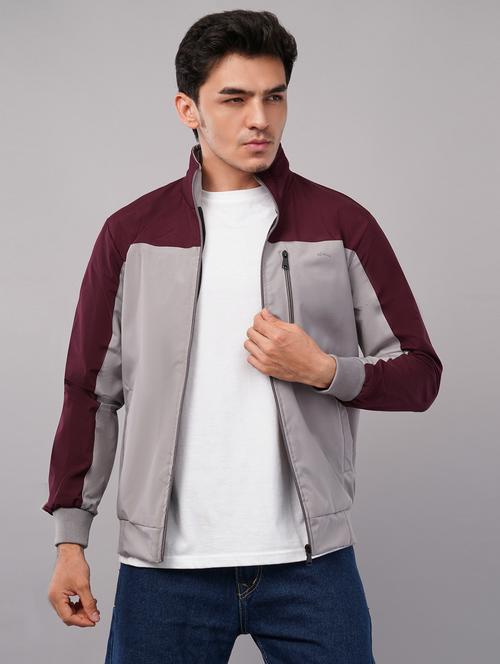 men color block long sleeve windcheater jacket - 22079781 - Very Small Image - 1