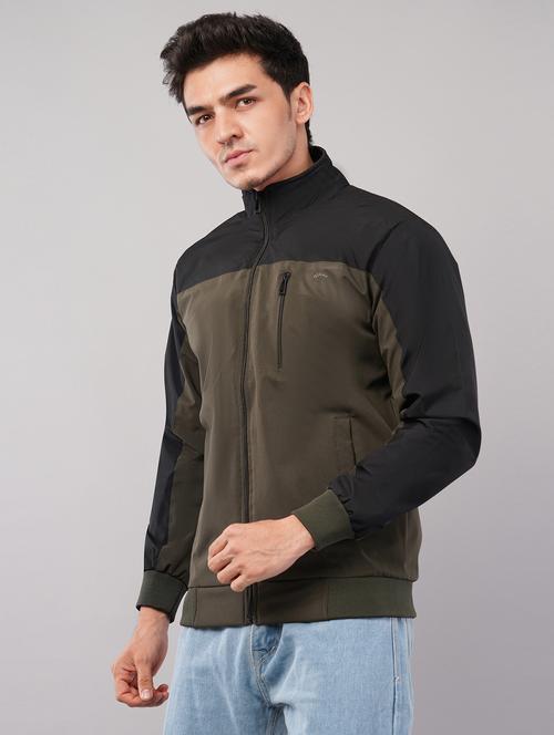 men color block long sleeve windcheater jacket - 22079783 - Very Small Image - 1