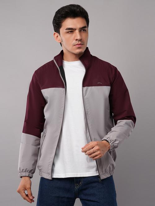 men color block long sleeve windcheater jacket - 22079784 - Very Small Image - 1