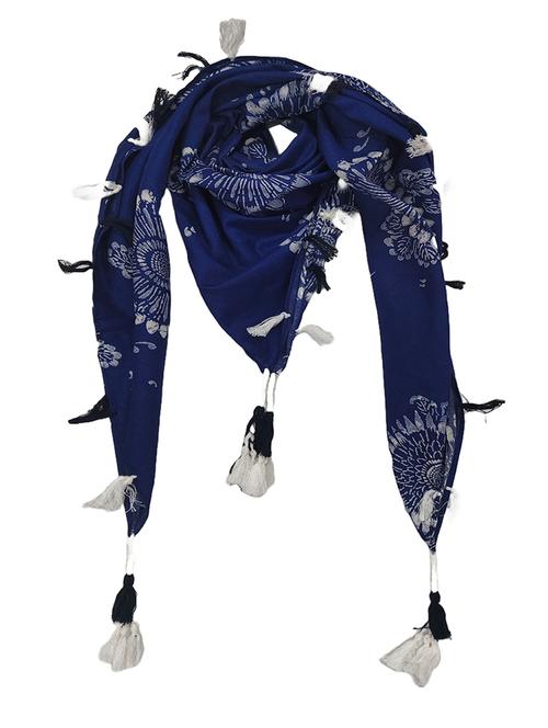 women floral printed scarf with tassels - 22079960 - Very Small Image - 1