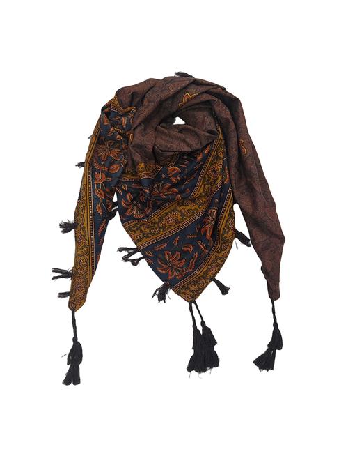 women printed scarf with tassels - 22079962 - Very Small Image - 1