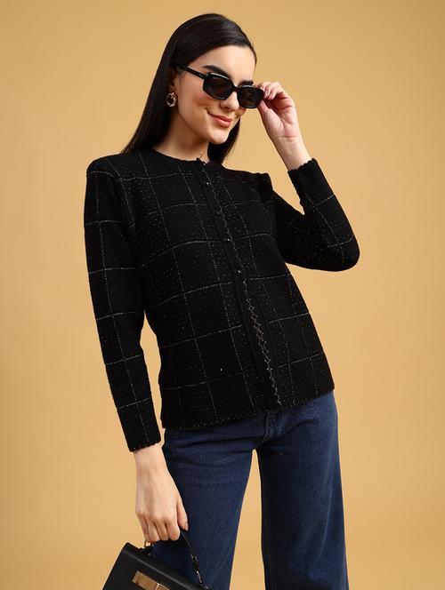 women self designed long sleeve cardigan - 22080193 - Very Small Image - 1