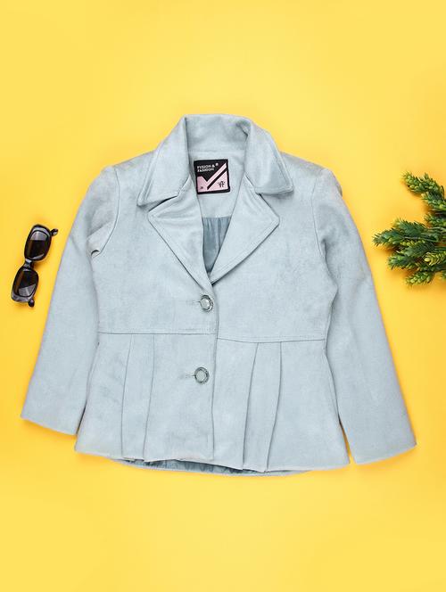 girls solid long sleeve regular blazer - 22080301 - Very Small Image - 1