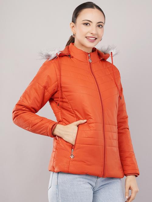 women solid long sleeve hooded quilted jacket - 22080936 - Very Small Image - 1