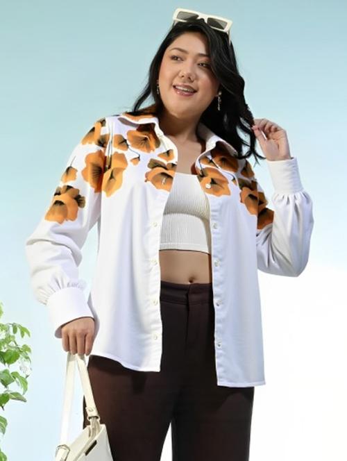 women floral print long sleeve collared shirt - 22081085 - Very Small Image - 1