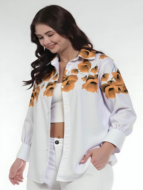 women floral print long sleeve collared shirt - 22081086 - Very Small Image - 1