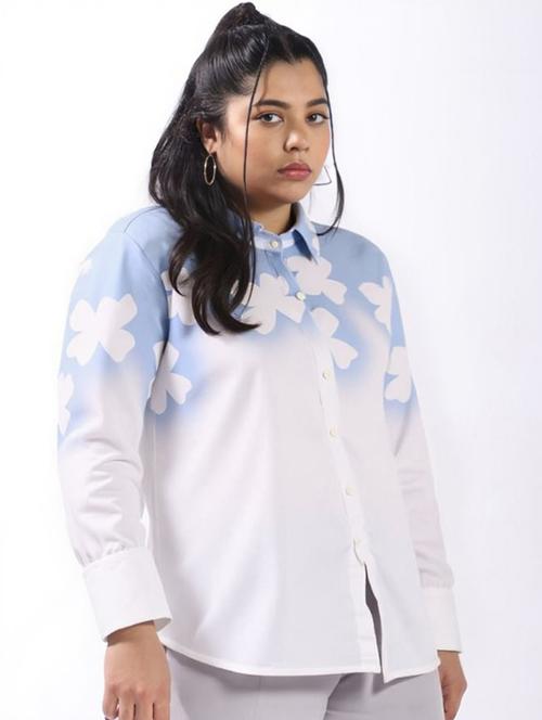 women floral print long sleeve collared shirt - 22081133 - Very Small Image - 1