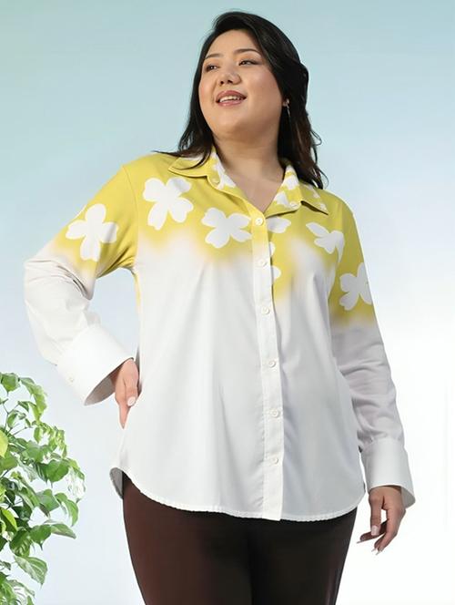 women floral print long sleeve collared shirt - 22081149 - Very Small Image - 1