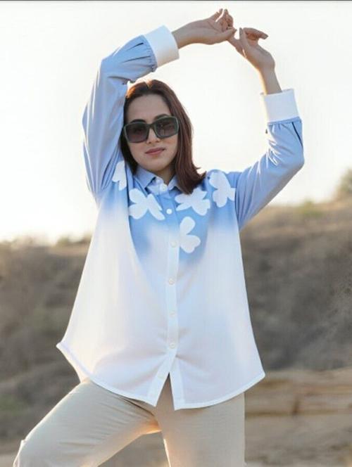 women floral print long sleeve collared shirt - 22081152 - Very Small Image - 1