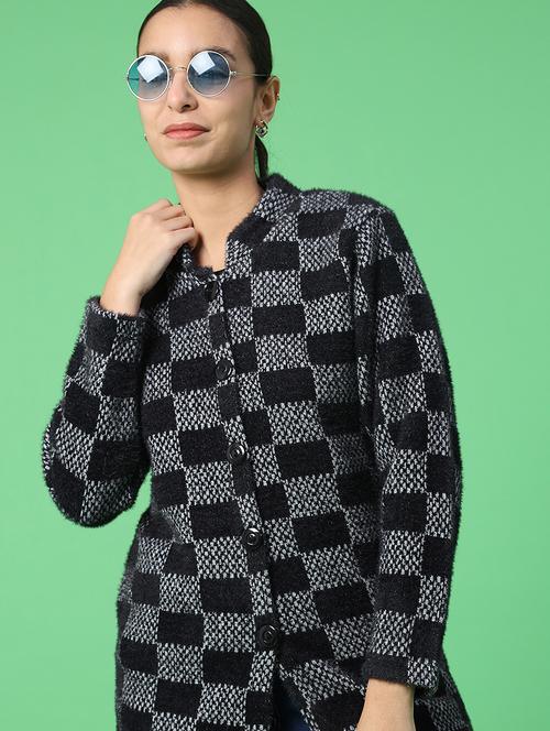 women self designed long sleeve cardigan - 22082114 - Very Small Image - 1