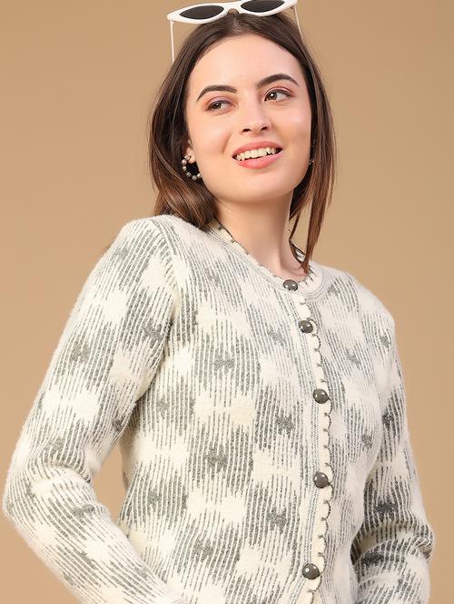 women self design long sleeve cardigan - 22082119 - Very Small Image - 1