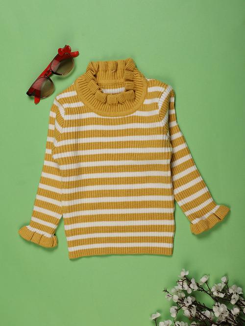yellow cotton blend regular sweaters & cardigan - 22082130 - Very Small Image - 1