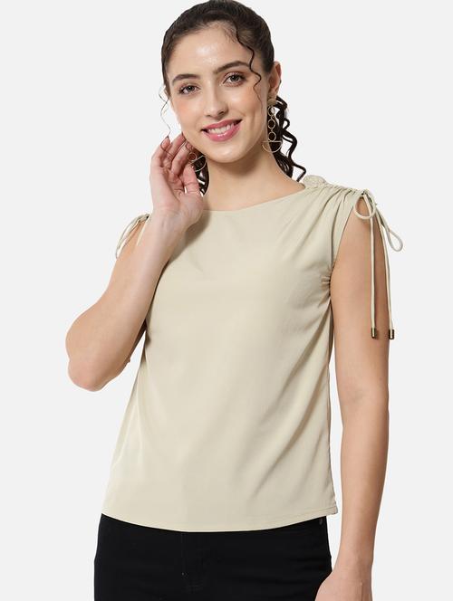 women solid boat neck sleeveless regular top - 22082166 - Very Small Image - 1