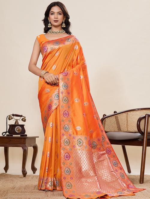 women self design banarasi saree with blouse - 22082210 - Very Small Image - 1