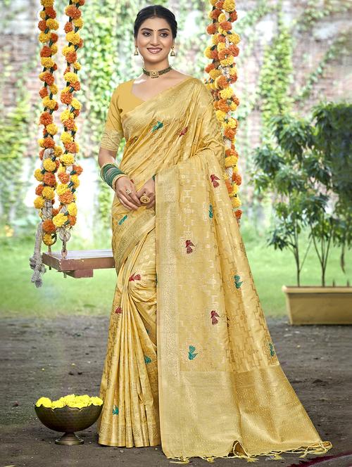 women self design banarasi saree with blouse - 22082246 - Very Small Image - 1