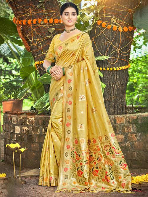 women self design assam silk saree with blouse - 22082270 - Very Small Image - 1