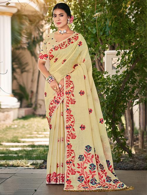 women self design handloom saree with blouse - 22082288 - Very Small Image - 1