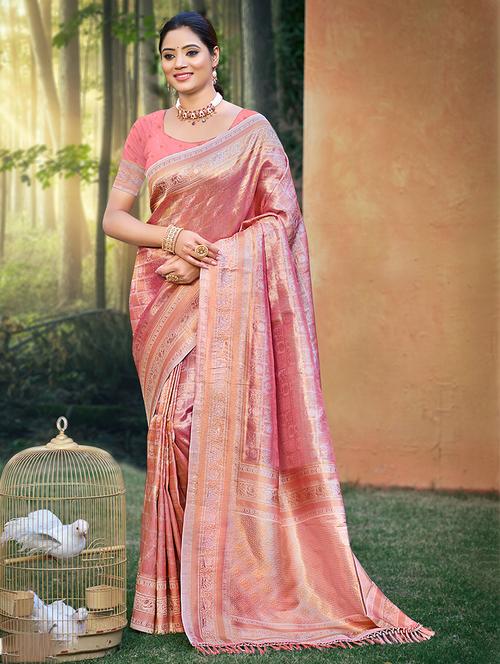 women self design kanjivaram saree with blouse - 22082308 - Very Small Image - 1