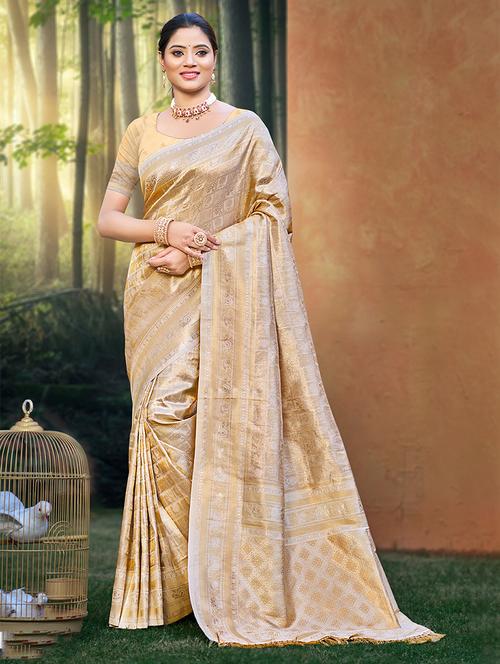 women self design kanjivaram saree with blouse - 22082313 - Very Small Image - 1
