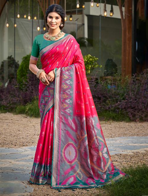 women self design kanjivaram saree with blouse - 22082353 - Very Small Image - 1