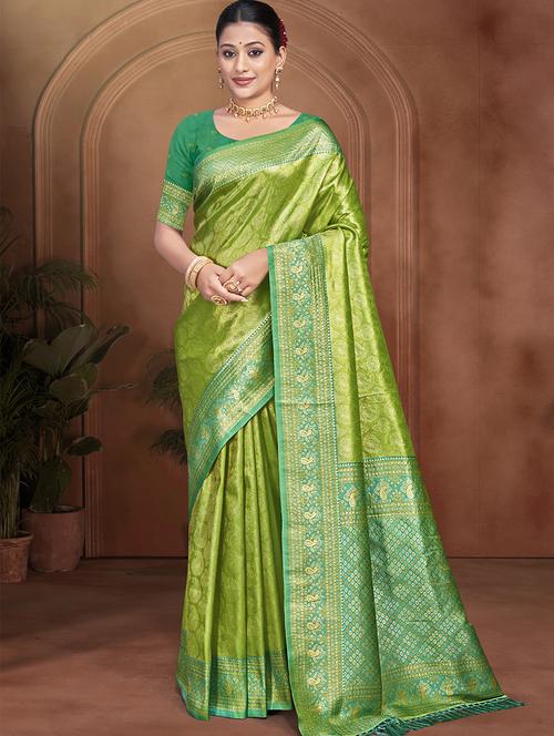 women self design kanjivaram saree with blouse - 22082389 - Very Small Image - 1