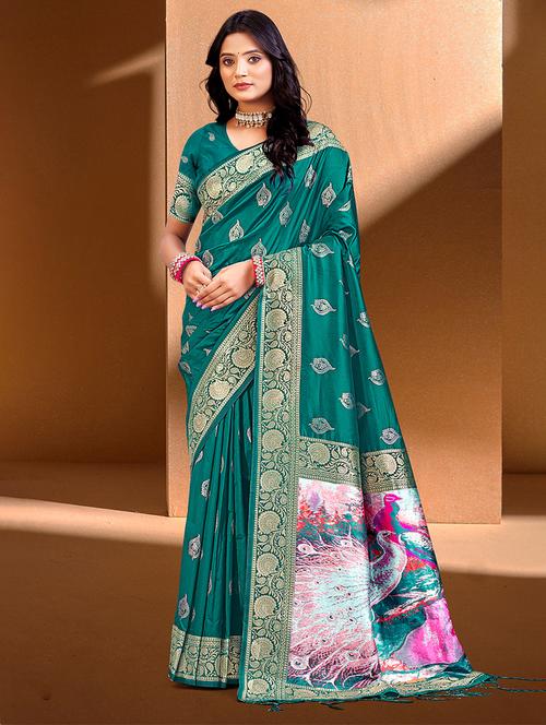 women self design banarasi saree with blouse - 22082397 - Very Small Image - 1
